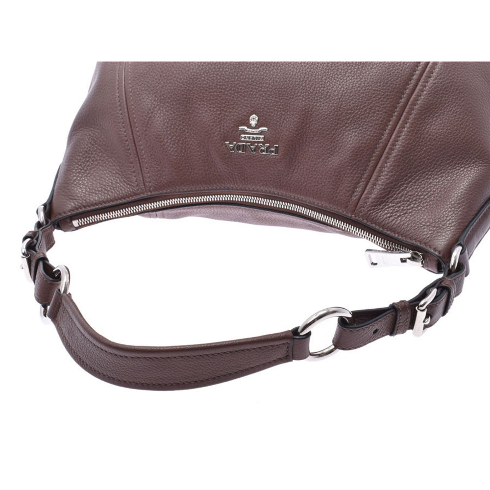 Prada Hobo Bag Brown Calfskin Card - Picture 3 of 9